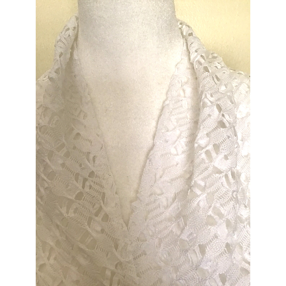 Women's White Cardigan Style Open Jacket Lacey‎ White Covering by Hearts of Palm - Picture 3 of 11